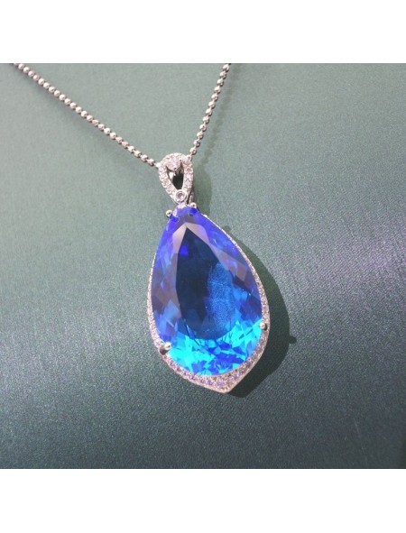 Natural London sapphire necklace