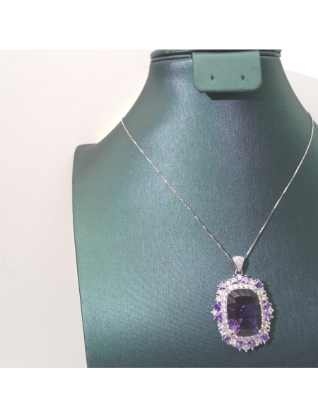 Natural Amethyst with jewel necklace