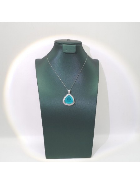 Natural Blue Tourmaline with jewel pendant necklace