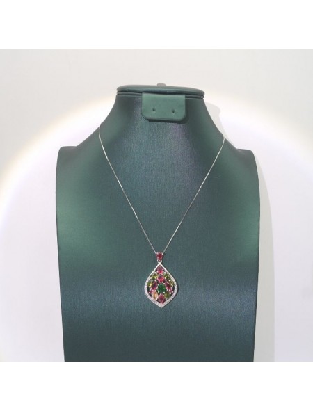 Natural coloured Tourmaline with water drop  jewel  pendant necklace  