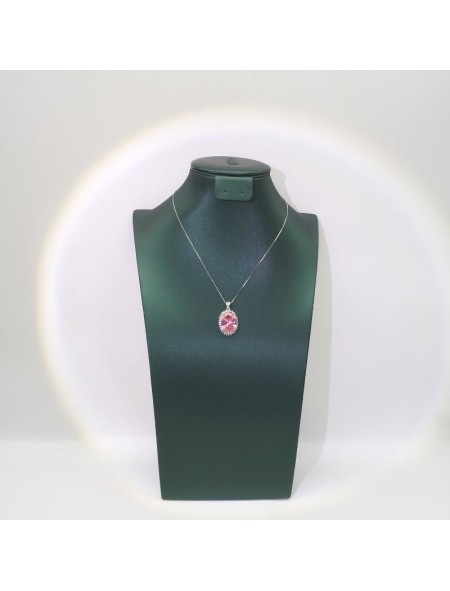 Natural pink with jewel pendant necklace