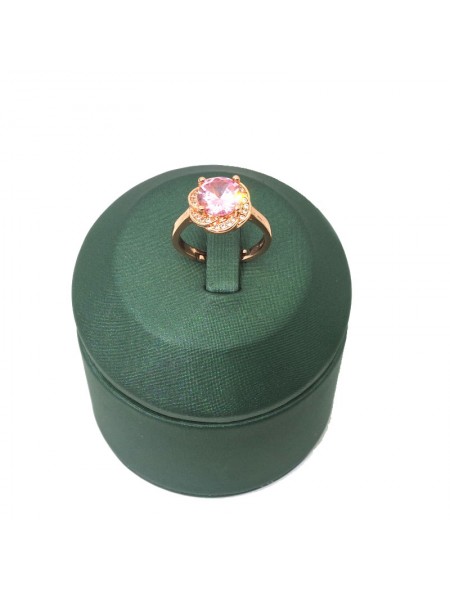 Natural Pink Gem inlaid rose gold ring