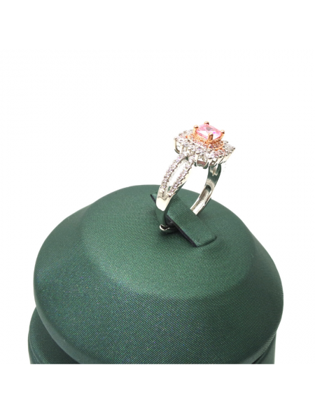 Natural Pink Gem inlaid Princess square ring