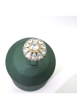 Natural mosan Diamond Flower Ring