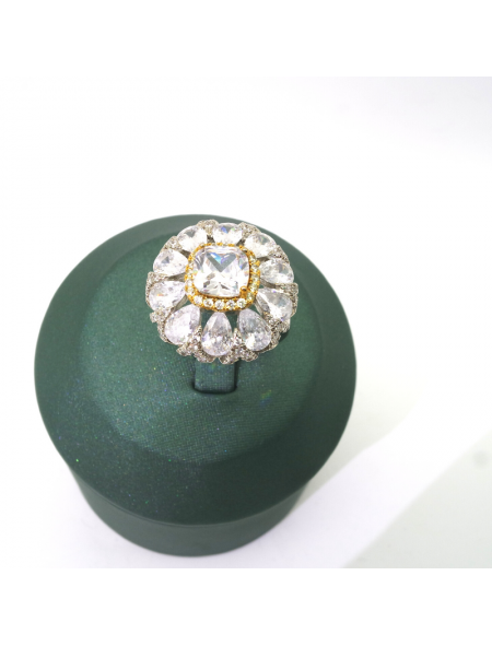 Natural mosan Diamond Flower Ring