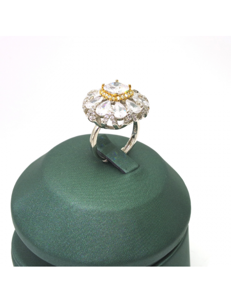 Natural mosan Diamond Flower Ring