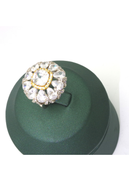 Natural mosan Diamond Flower Ring