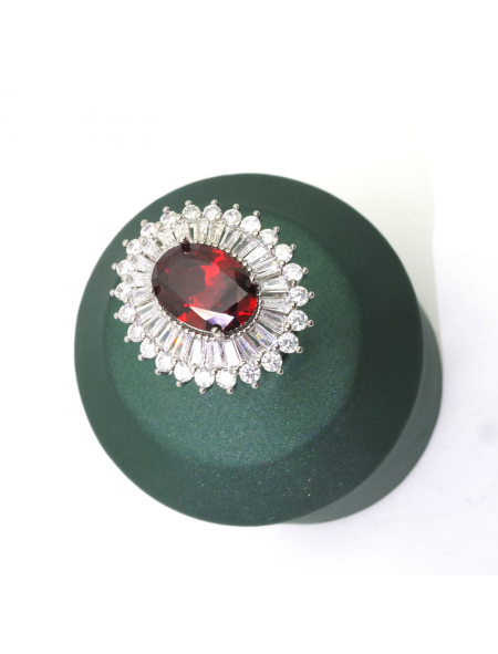 Natural ruby inlaid Bridal Ring