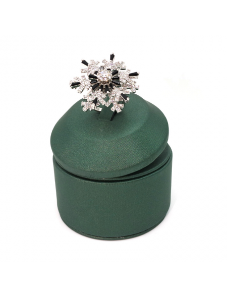 Natural gem double opening rotating snowflake ring