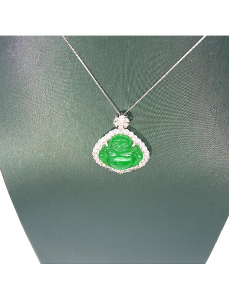 Triangular gem smiling face Buddha floret Necklace