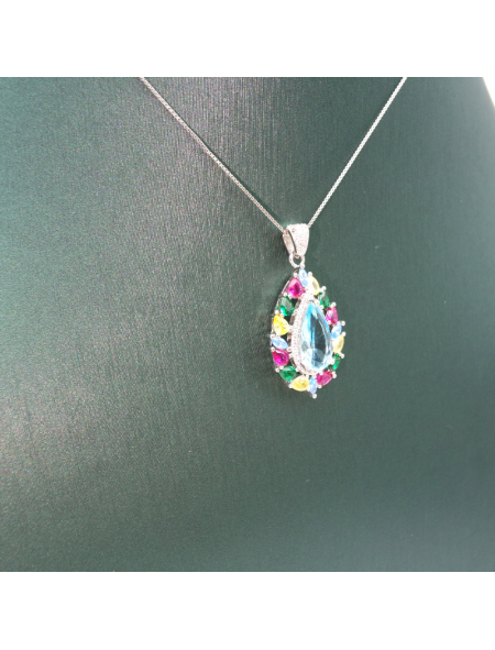 Water drop gem color Pendant