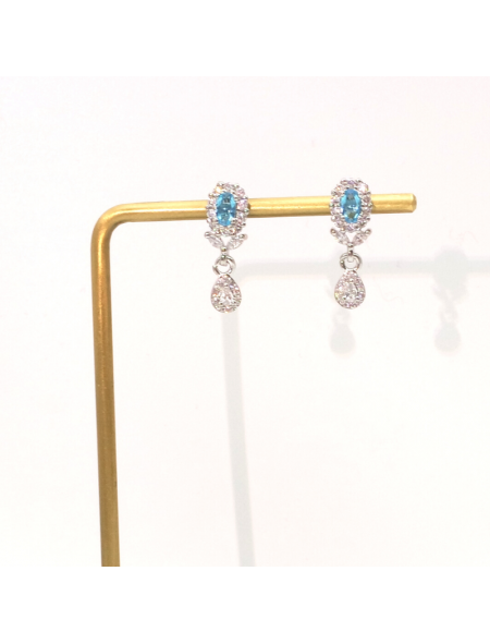 Natural sapphire square clover Earrings