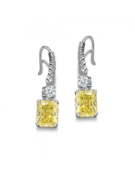 rectangular pendant high ice diamond earrings